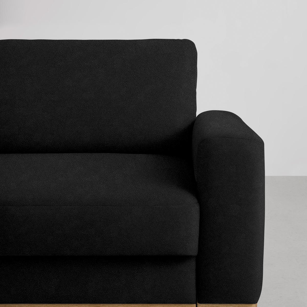 ECKSOFA in Lederlook, Mikrofaser Schwarz  - Schwarz, Konventionell, Holz/Textil (167/234cm) - MID.YOU