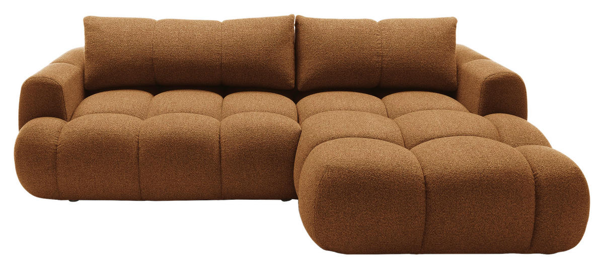 ECKSOFA Dunkelgelb Struktur  - Dunkelgelb/Schwarz, KONVENTIONELL, Kunststoff/Textil (272/172cm) - Carryhome