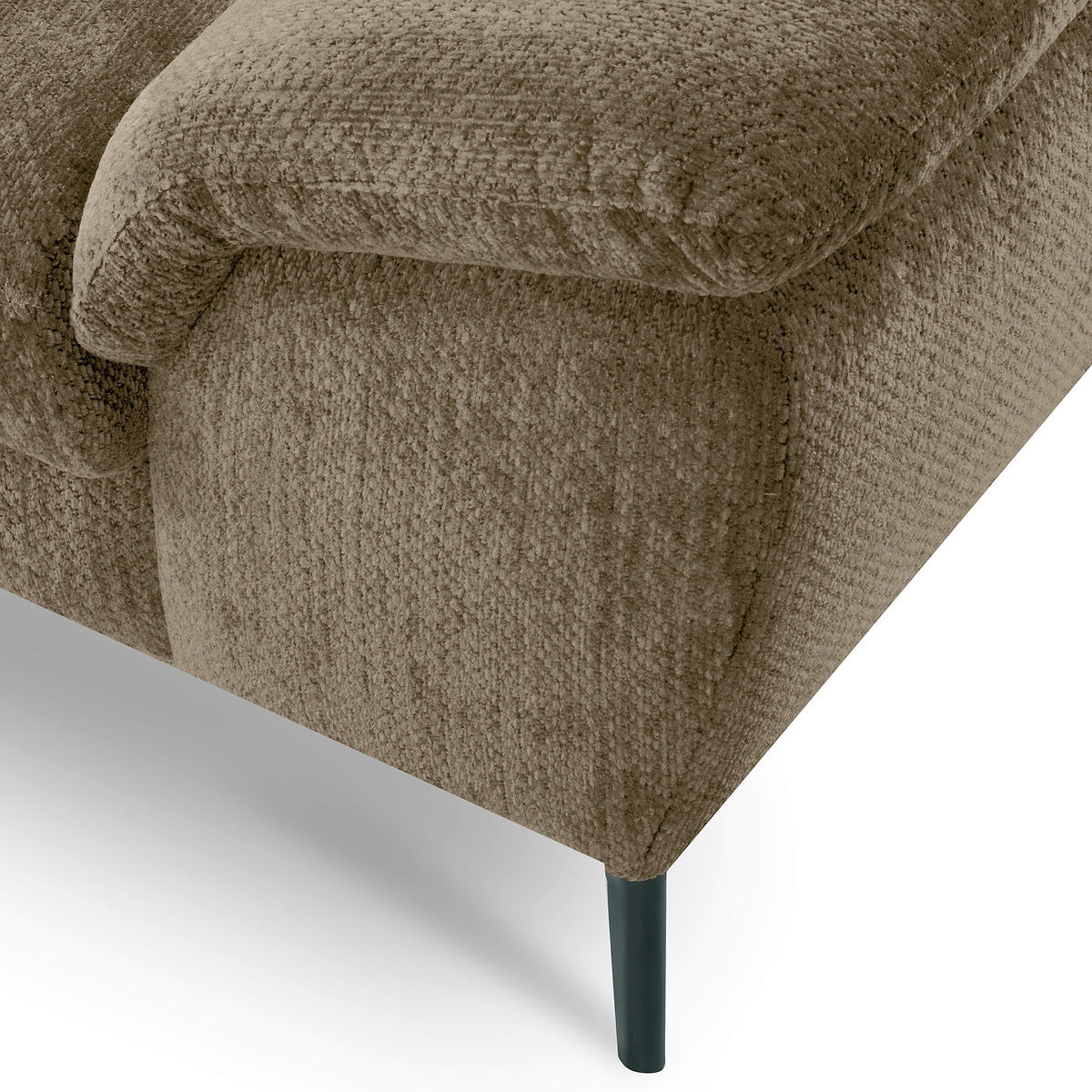 ECKSOFA  Webstoff Taupe  - Taupe/Schwarz, Design, Textil/Metall (195/268cm) - Livetastic