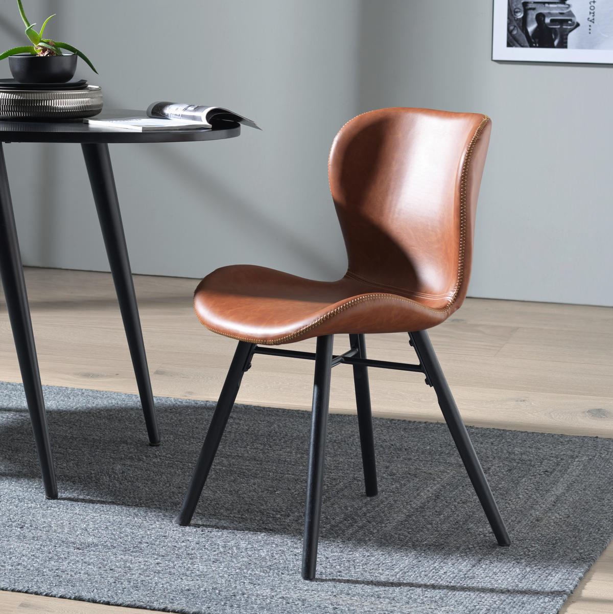 ŽIDLE, hnědá - černá/krémová, Lifestyle, kov/dřevo (47/82,5/56cm) - Ambia Home