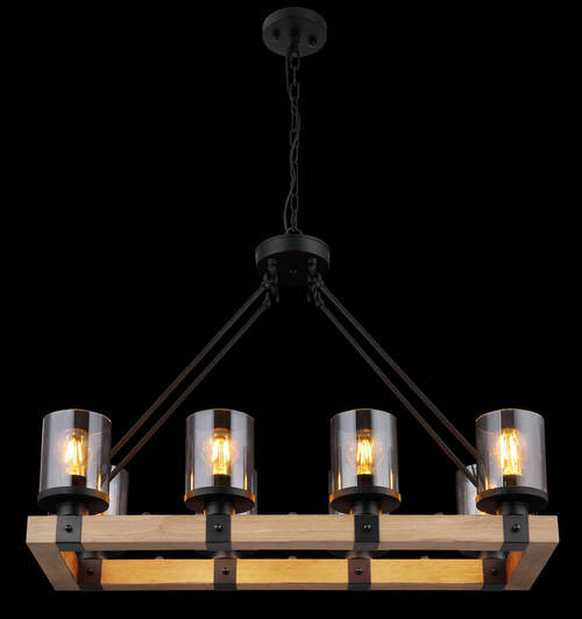 HÄNGLAMPA Lila 75/31,5/100 cm  - grå/svart, Natur, metall/glas (75/31,5/100cm) - Globo