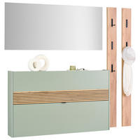 GARDEROBE 4-teilig 170/200/18 cm  - Eichefarben/Grün, Design, Glas/Holzwerkstoff (170/200/18cm) - Voleo