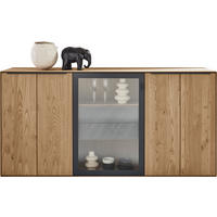 SIDEBOARD Anthrazit, Kastanienfarben  182/90,3/47,1 cm  - Kastanienfarben/Anthrazit, Natur, Glas/Holz (182/90,3/47,1cm) - Valnatura