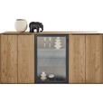 SIDEBOARD Anthrazit, Kastanienfarben  182/90,3/47,1 cm  - Kastanienfarben/Anthrazit, Natur, Glas/Holz (182/90,3/47,1cm) - Valnatura