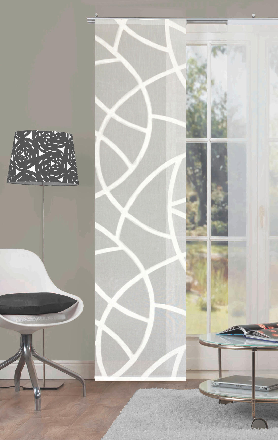 FLÄCHENVORHANG in Weiß halbtransparent  - Weiß, Design, Textil (60/245cm)