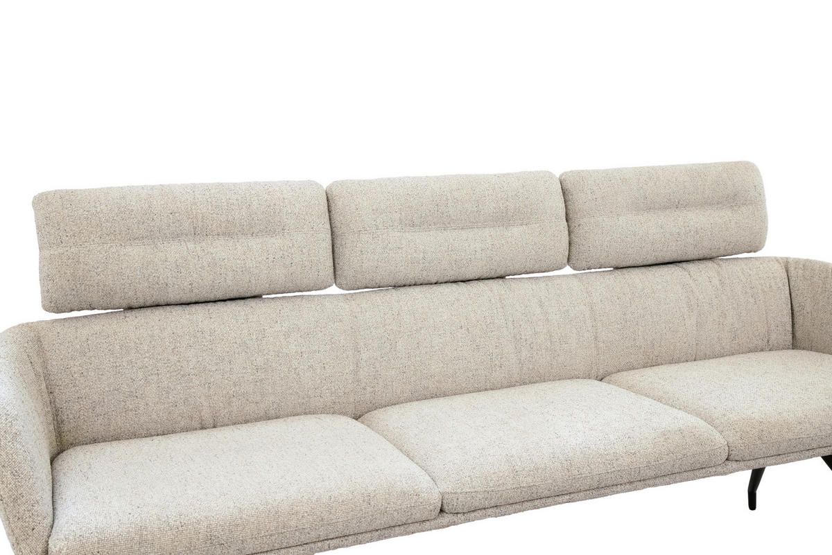 SITZBANK 200/91/70 cm Webstoff Schwarz, Beige  - Beige/Schwarz, Design, Textil/Metall (200/91/70cm) - Dieter Knoll