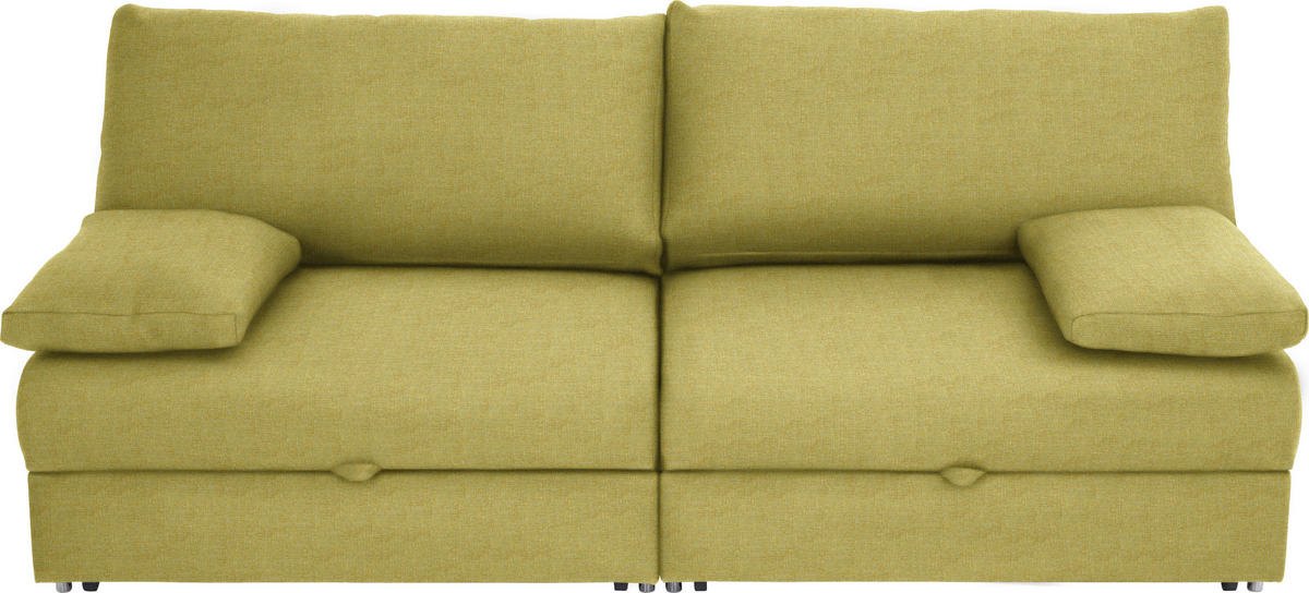 SCHLAFSOFA Grün  - Chromfarben/Grün, Design, Textil/Metall (192/77-88/110-120cm) - Bali