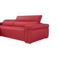 ECKSOFA DUA in Echtleder Rot  170/293 cm  - Chromfarben/Rot, Design, Leder/Metall (170/293cm) - Novel