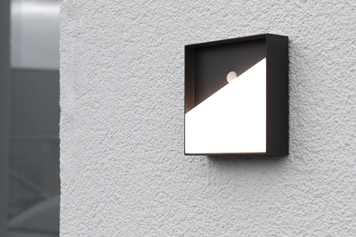 AKKU-WANDLEUCHTE - Anthrazit, Design, Metall (15/15/4cm)