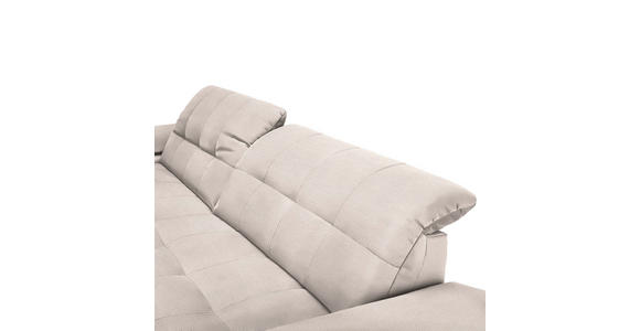 ECKSOFA in Mikrofaser Ecru  - Chromfarben/Ecru, Design, Textil/Metall (180/265cm) - Carryhome