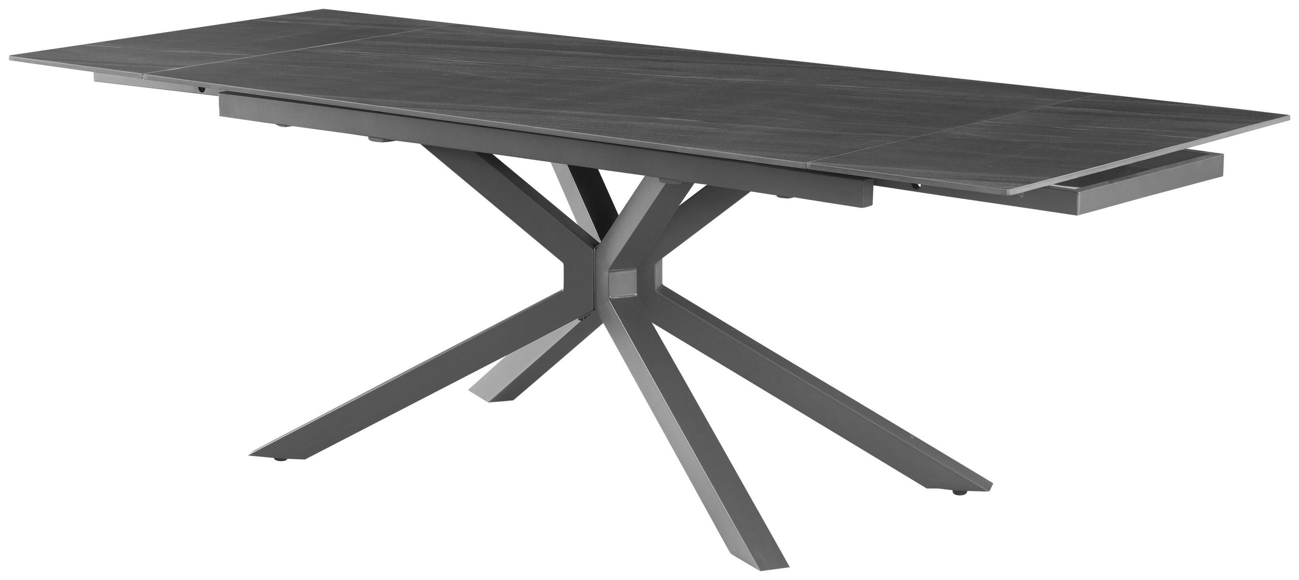ESSTISCH Dunkelgrau rechteckig  ausziehbar  - Dunkelgrau/Grau, KONVENTIONELL, Keramik/Metall (160-240/75/90cm) - MID.YOU
