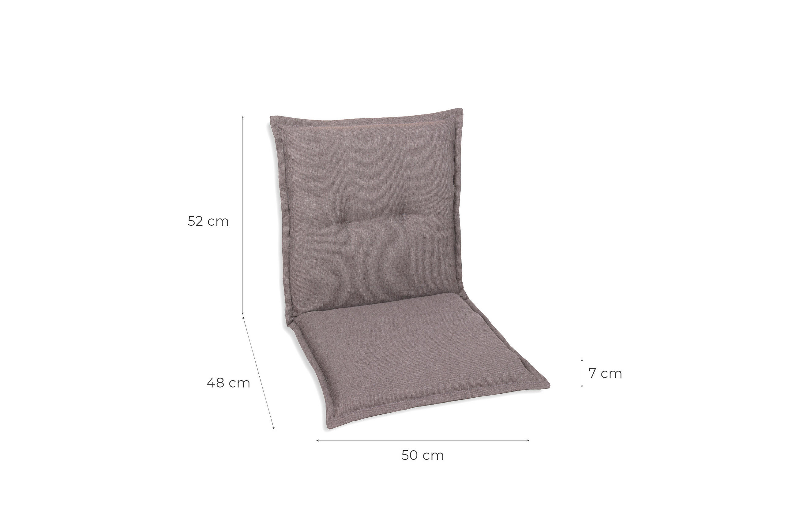 SESSELAUFLAGENSET Uni  - Taupe, Basics, Textil (50/7/100cm)