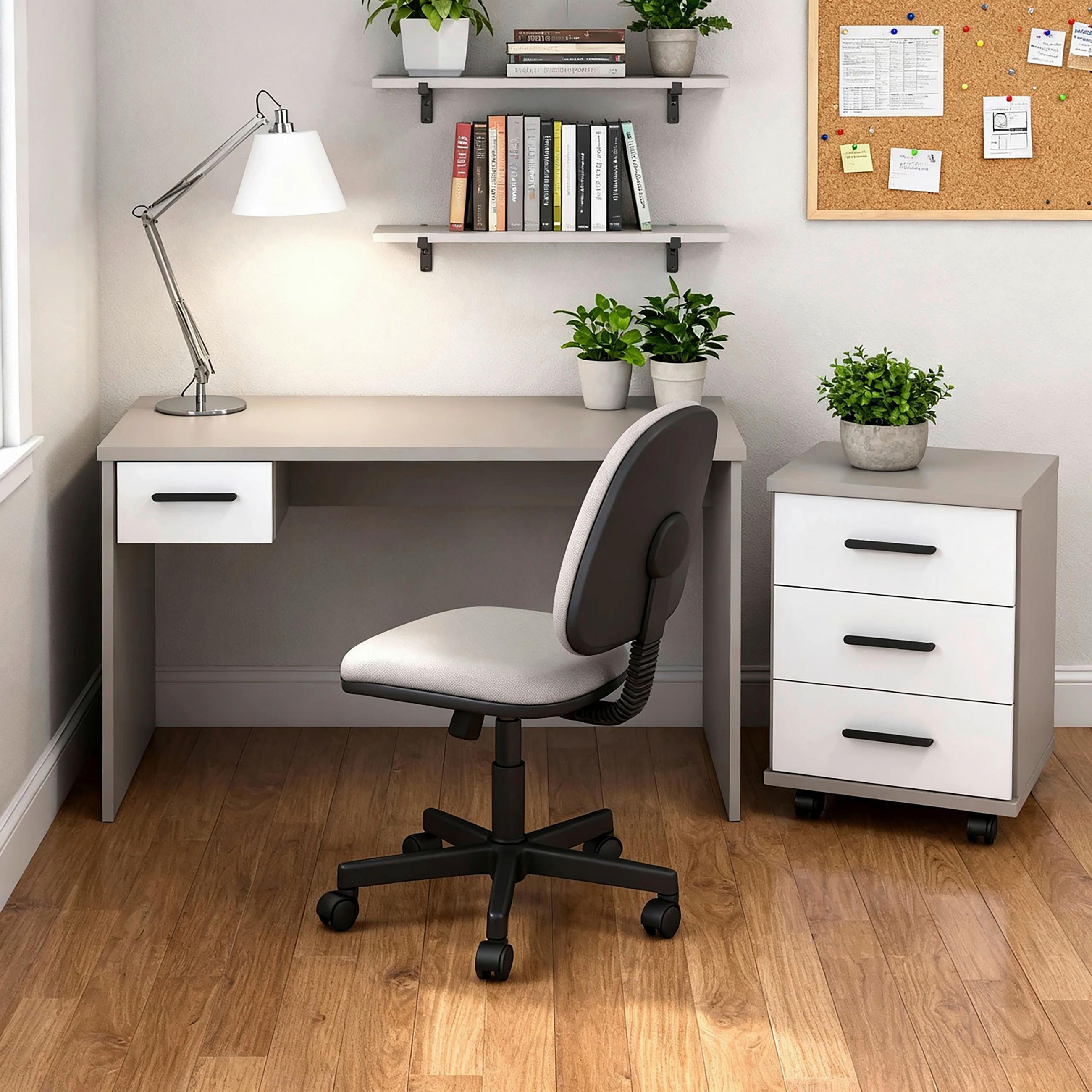 ROLLCONTAINER 46/58/40 cm  - Weiss/Schwarz, Design, Holzwerkstoff/Kunststoff (46/58/40cm) - Carryhome