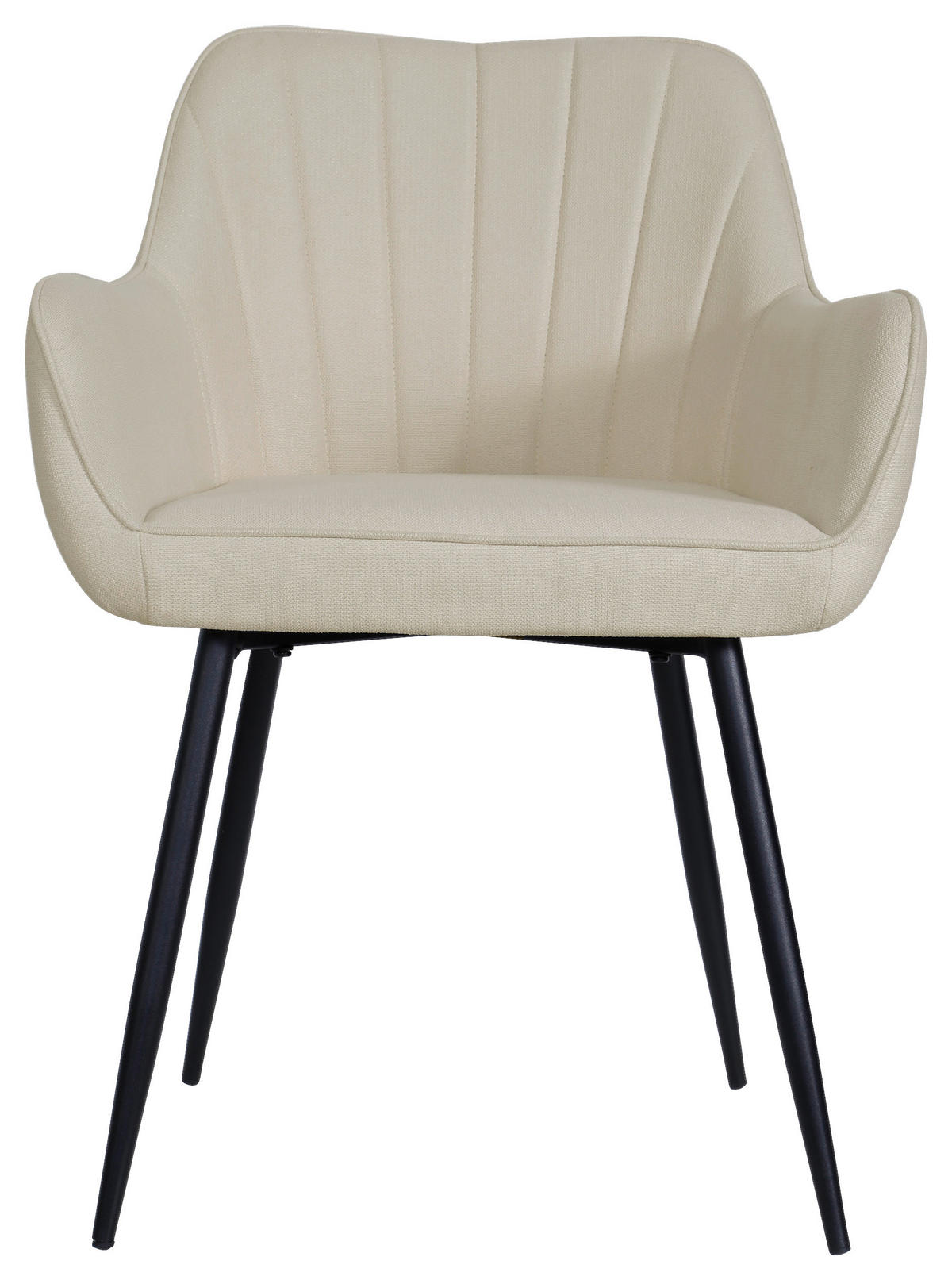 ARMLEHNSTUHL  in Eisen Leinenoptik  - Beige/Schwarz, MODERN, Holz/Textil (57/79/58cm) - MID.YOU