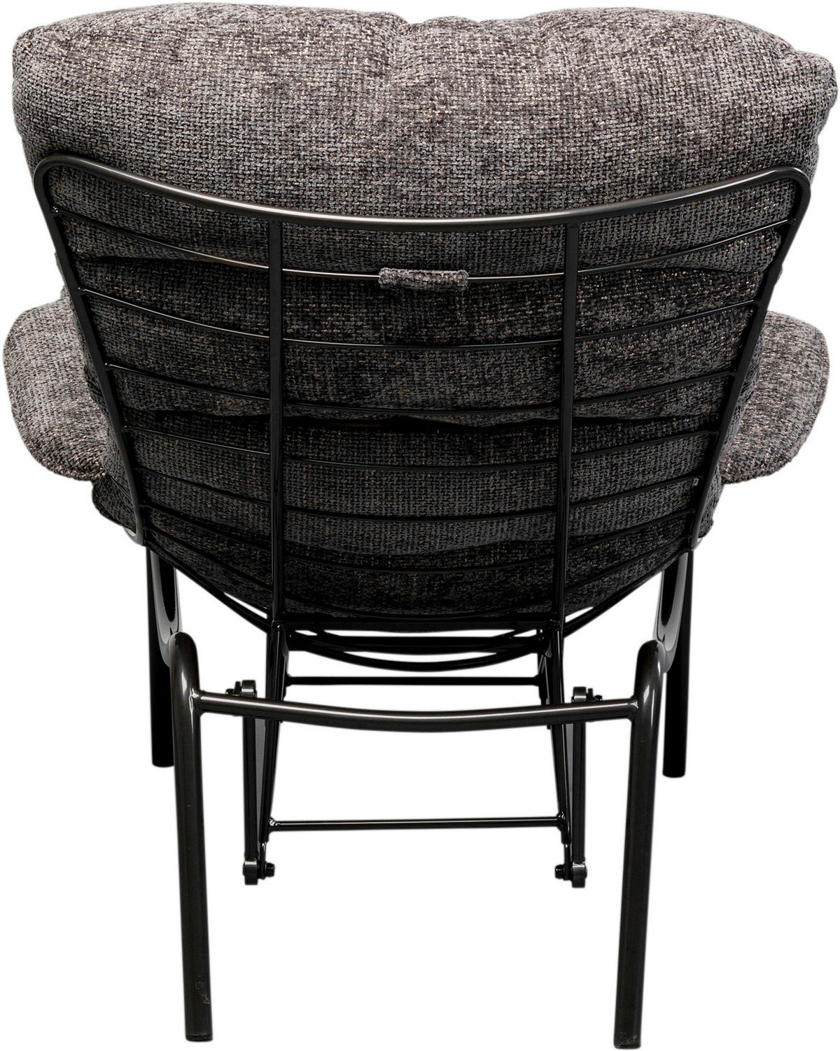 SESSELSET Mikrofaser Hocker    - Schwarz/Grau, Design, Textil/Metall (83/97/106cm) - Kare-Design