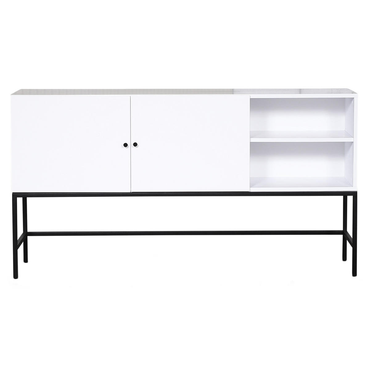 SIDEBOARD 160/85/40 cm  - vit/svart, Klassisk, metall/trä (160/85/40cm) - Niels Andersson