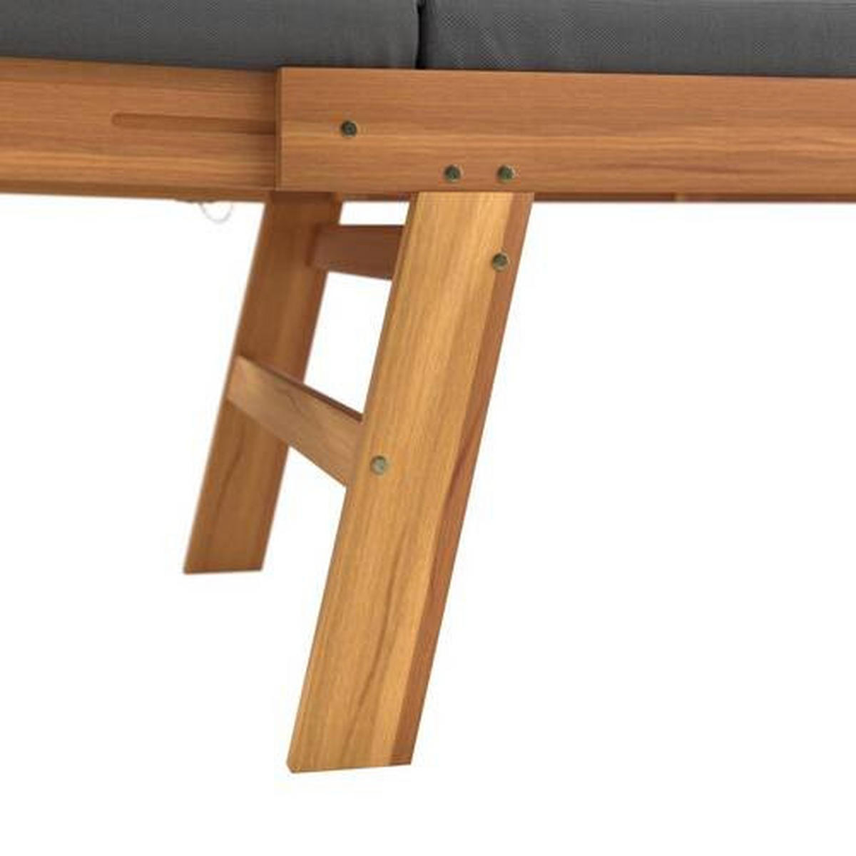 Bancă De Grădină - culoare lemn acacia/gri, Basics, lemn/textil (198/78/68cm) - Ambia Garden