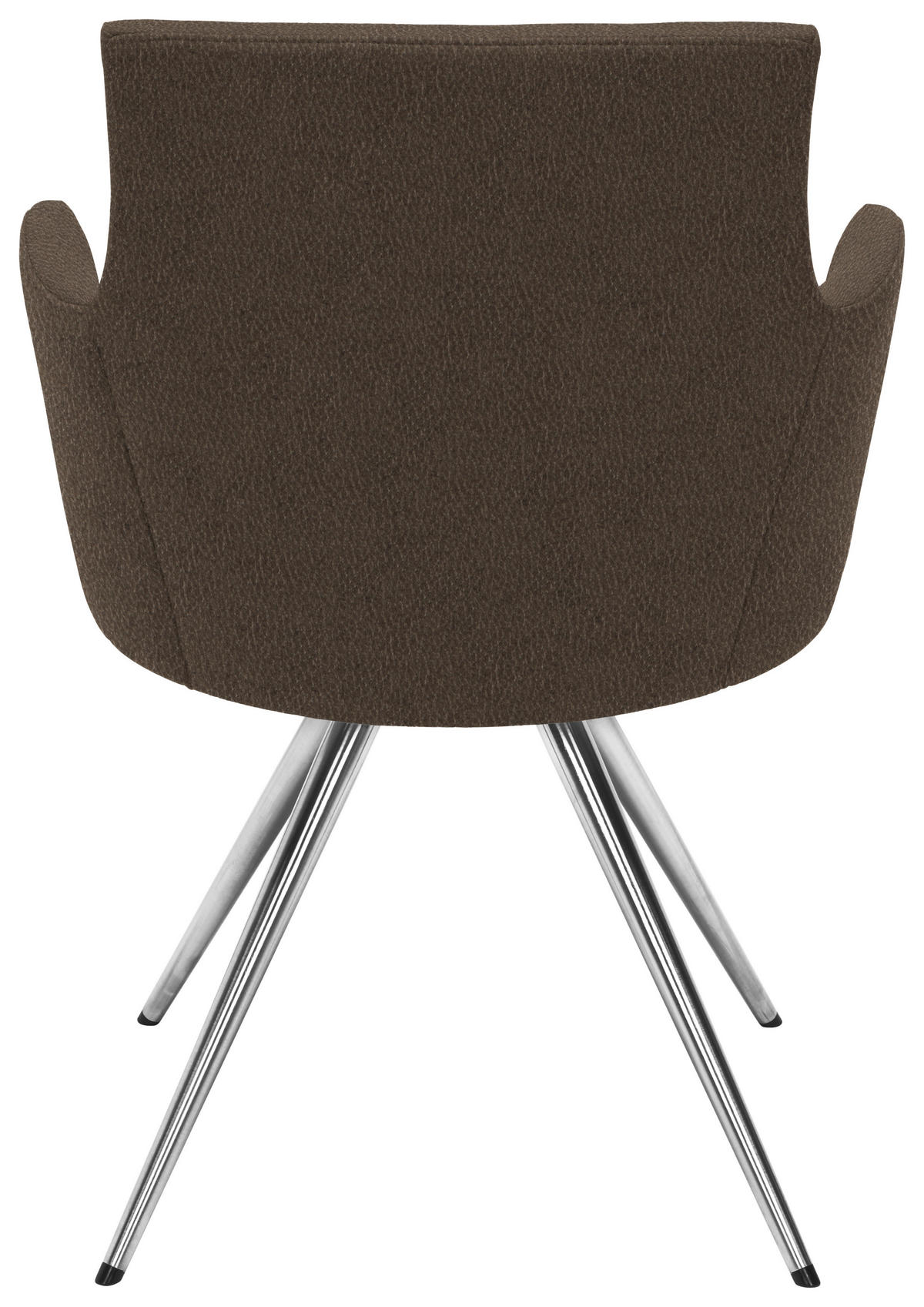 ARMLEHNSTUHL  in Stahl Lederlook, Mikrofaser  - Edelstahlfarben/Braun, Design, Textil/Metall (60/87/62cm) - Venjakob
