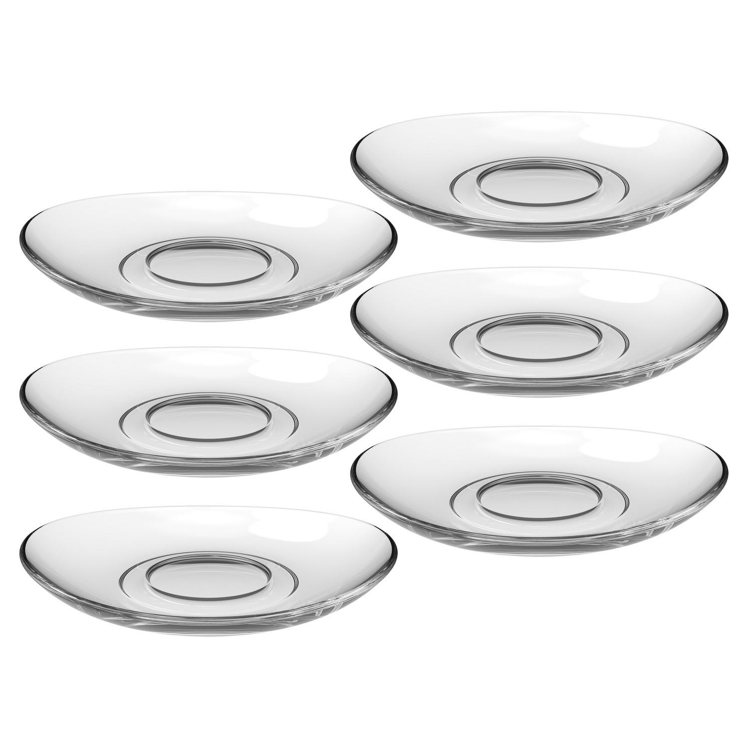UNTERTASSENSET Napoli    - Klar, KONVENTIONELL, Glas (14cm) - Leonardo