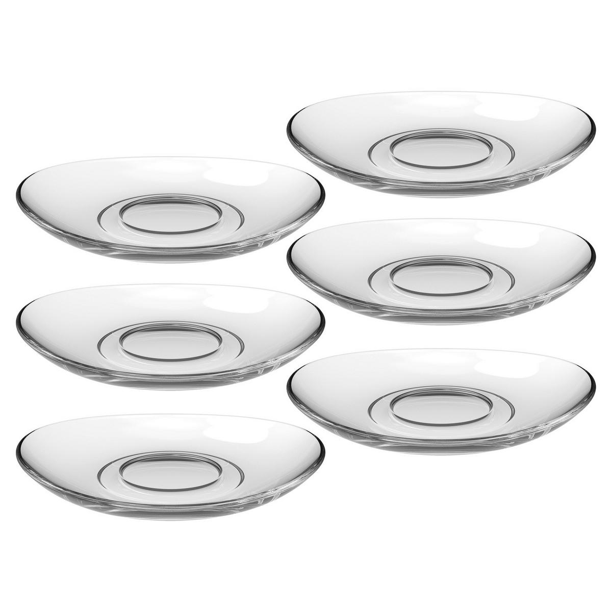 UNTERTASSENSET Napoli    - Klar, KONVENTIONELL, Glas (14cm) - Leonardo
