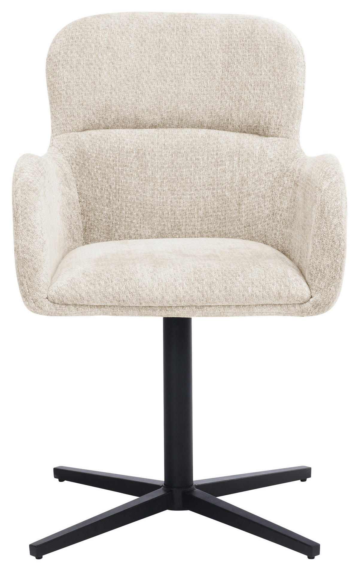 ARMLEHNSTUHL  in Eisen Chenille  - Beige/Schwarz, MODERN, Holz/Textil (57/85/63cm) - Livetastic