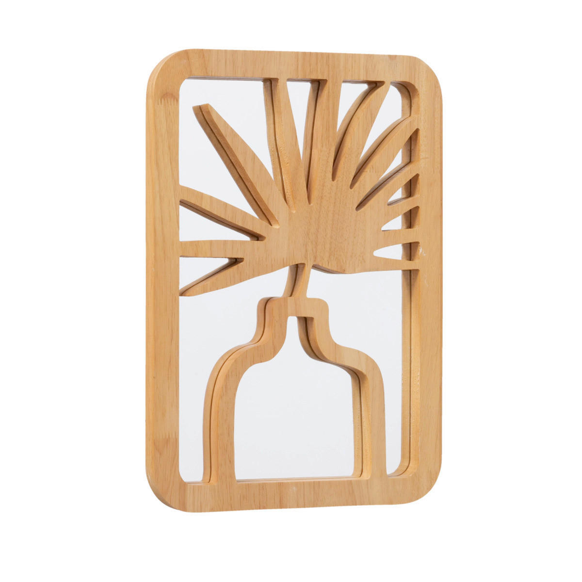 NÁSTĚNNÉ ZRCADLO  - hnědá, Lifestyle, dřevo (29/1,5/40cm)