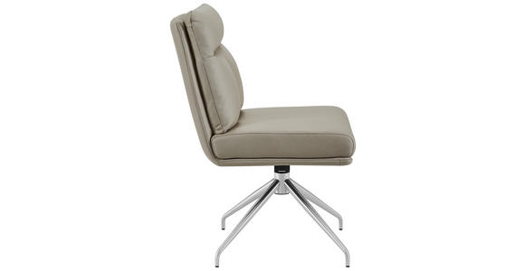 STUHL - Taupe/Edelstahlfarben, Design, Textil/Metall (51,5/89,5/65cm) - Novel