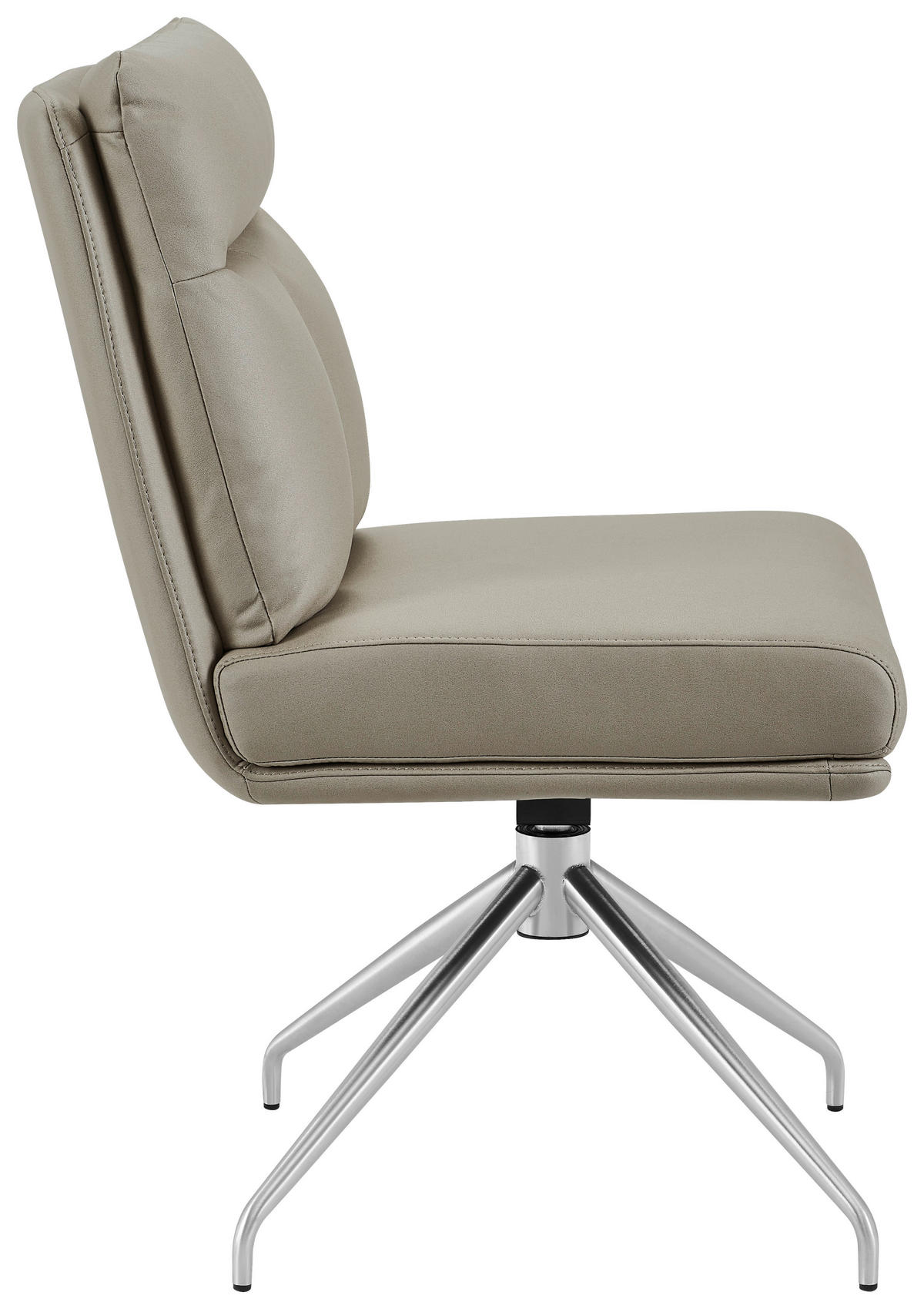 STUHL - Taupe/Edelstahlfarben, Design, Textil/Metall (51,5/89,5/65cm) - Novel