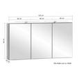 SPIEGELSCHRANK 120/64/20 cm - Eiche Wotan/Alufarben, Natur, Glas/Holzwerkstoff (120/64/20cm) - Xora