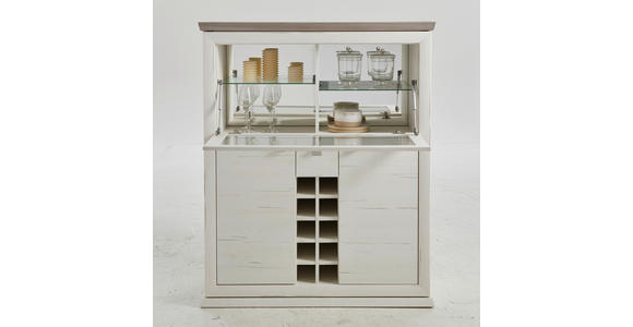 BARSCHRANK Grau, Weiß  - Weiß/Grau, LIFESTYLE, Glas/Holzwerkstoff (110,2/134,4/43cm) - Hom`in