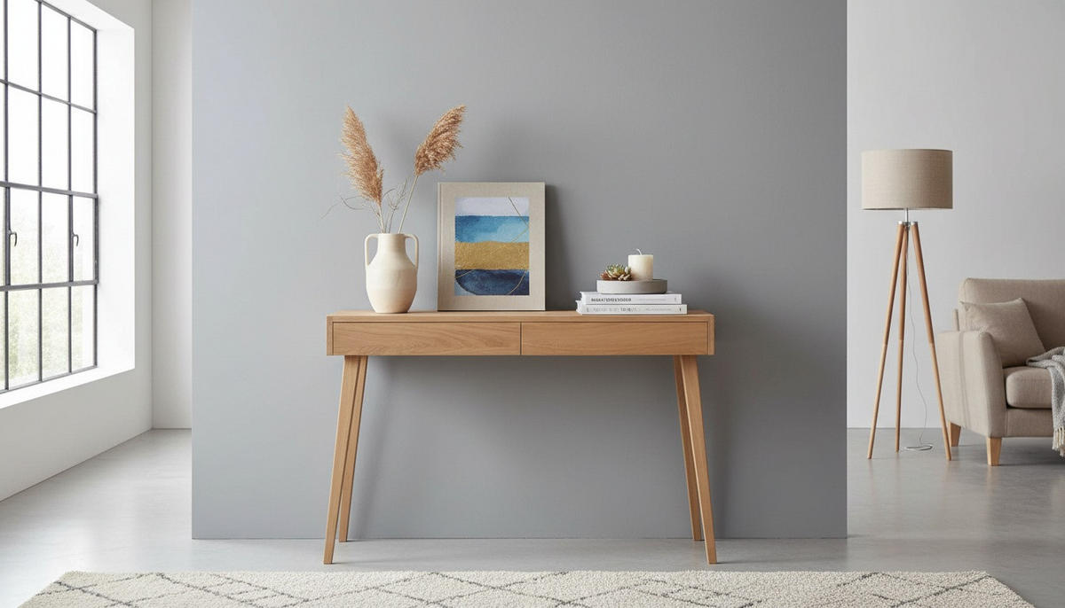 KONSOLENTISCH Rumba Wildeiche massiv Wildeiche  - Wildeiche, Design, Holz (110/40/75cm) - Linea Natura