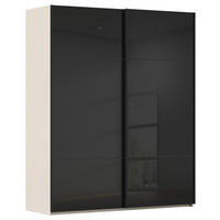 SCHWEBETÜRENSCHRANK Champagner, Schwarz  - Champagner/Schwarz, Konventionell, Glas/Holzwerkstoff (201/223/67cm) - Novel