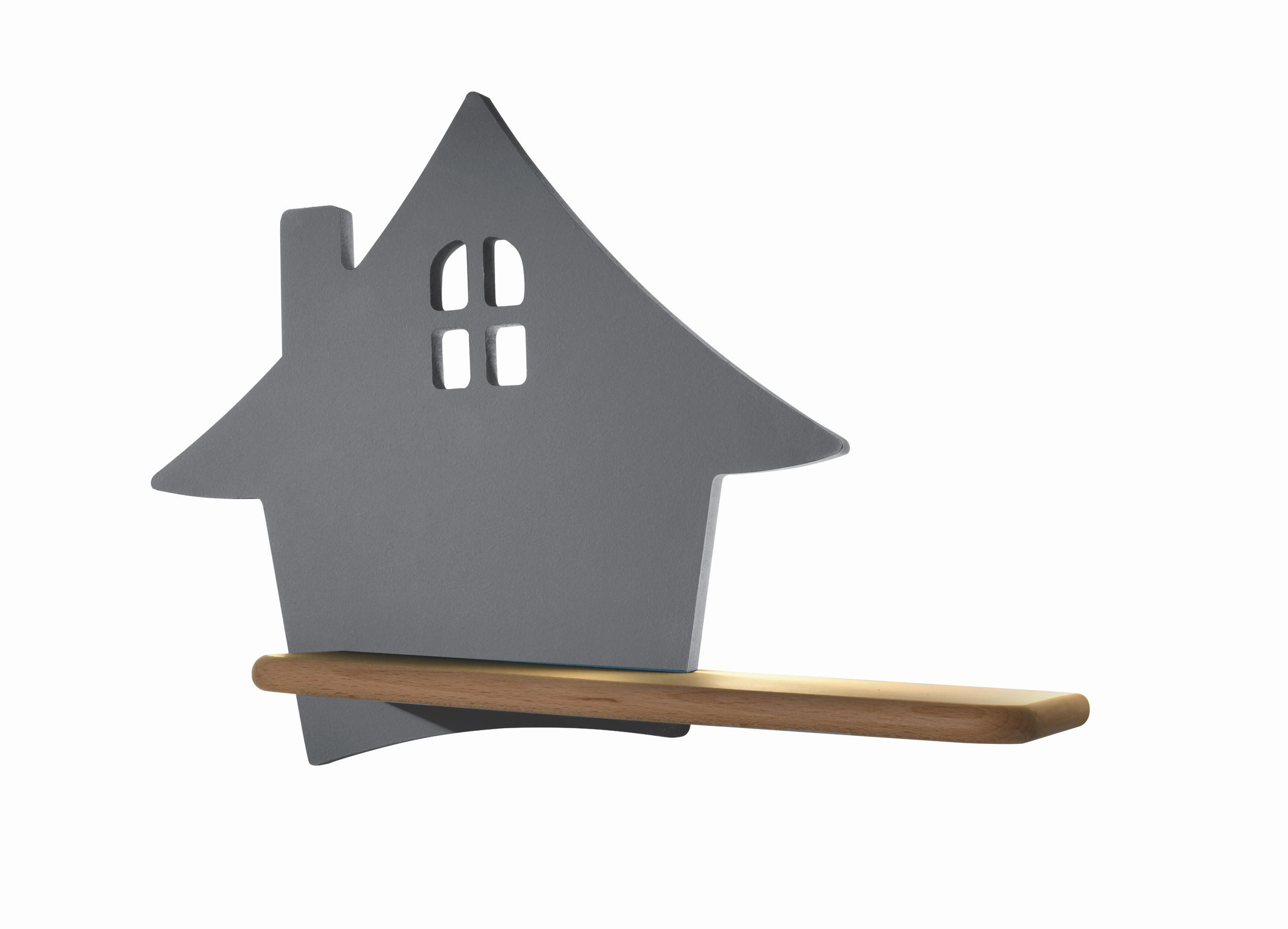 DJEČJA ZIDNA SVJETILJKA House  - siva, Basics, drvni materijal/drvo (35/12/26cm)