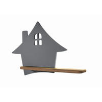 DJEČJA ZIDNA SVJETILJKA House  - siva, Basics, drvni materijal/drvo (35/12/26cm)