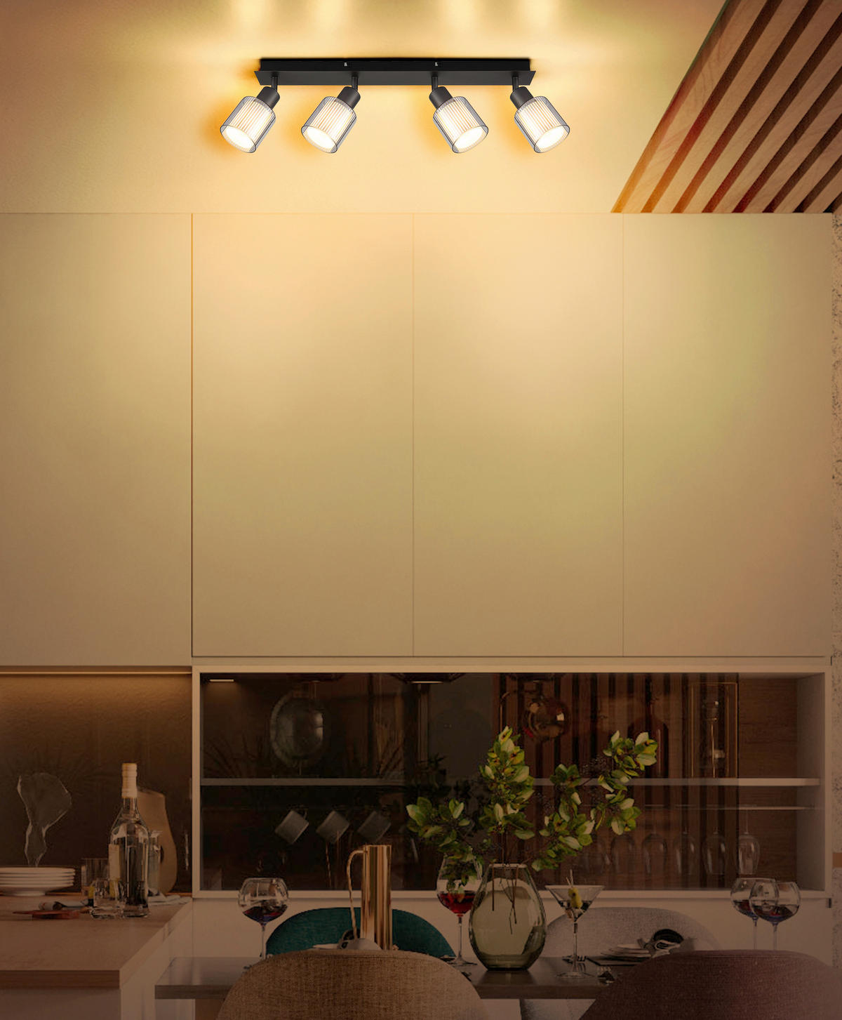 STRAHLER 56/8/18,6 cm   - Schwarzchrom/Weiß, Basics, Glas/Metall (56/8/18,6cm) - Globo