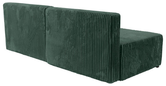 ECKSOFA Dunkelgrün Cord  - Dunkelgrün/Schwarz, MODERN, Holz/Textil (210/145cm) - Carryhome