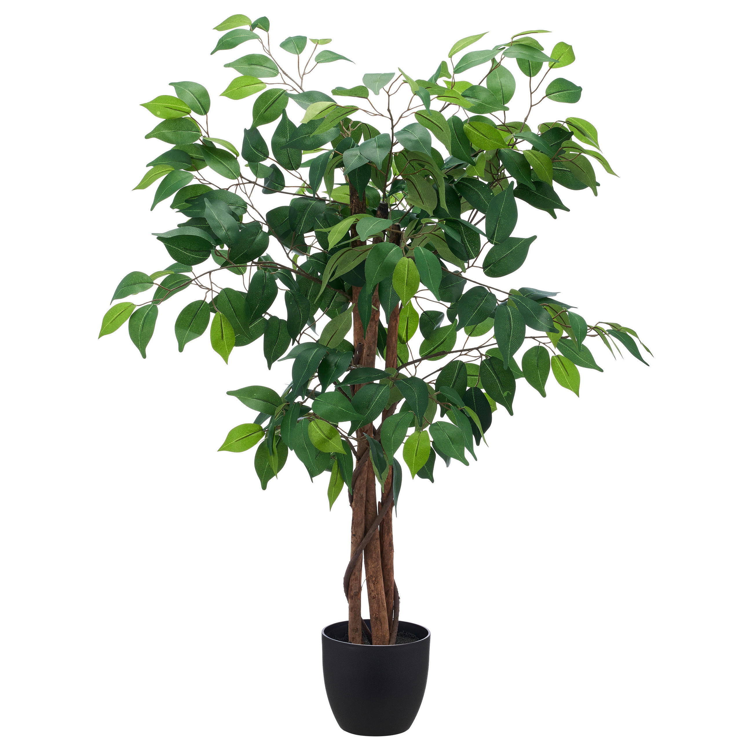 KUNSTPFLANZE Ficus Benjamina 100 cm  - Schwarz/Braun, Basics, Kunststoff (100cm)