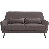 3-SITZER-SOFA  in Mikrofaser Hellgrau  - Hellgrau/Schwarz, Trend, Holz/Textil (160/86/80cm) - Carryhome