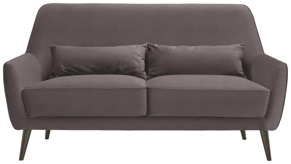 3-SITZER-SOFA  in Mikrofaser Hellgrau  - Hellgrau/Schwarz, Trend, Holz/Textil (160/86/80cm) - Carryhome