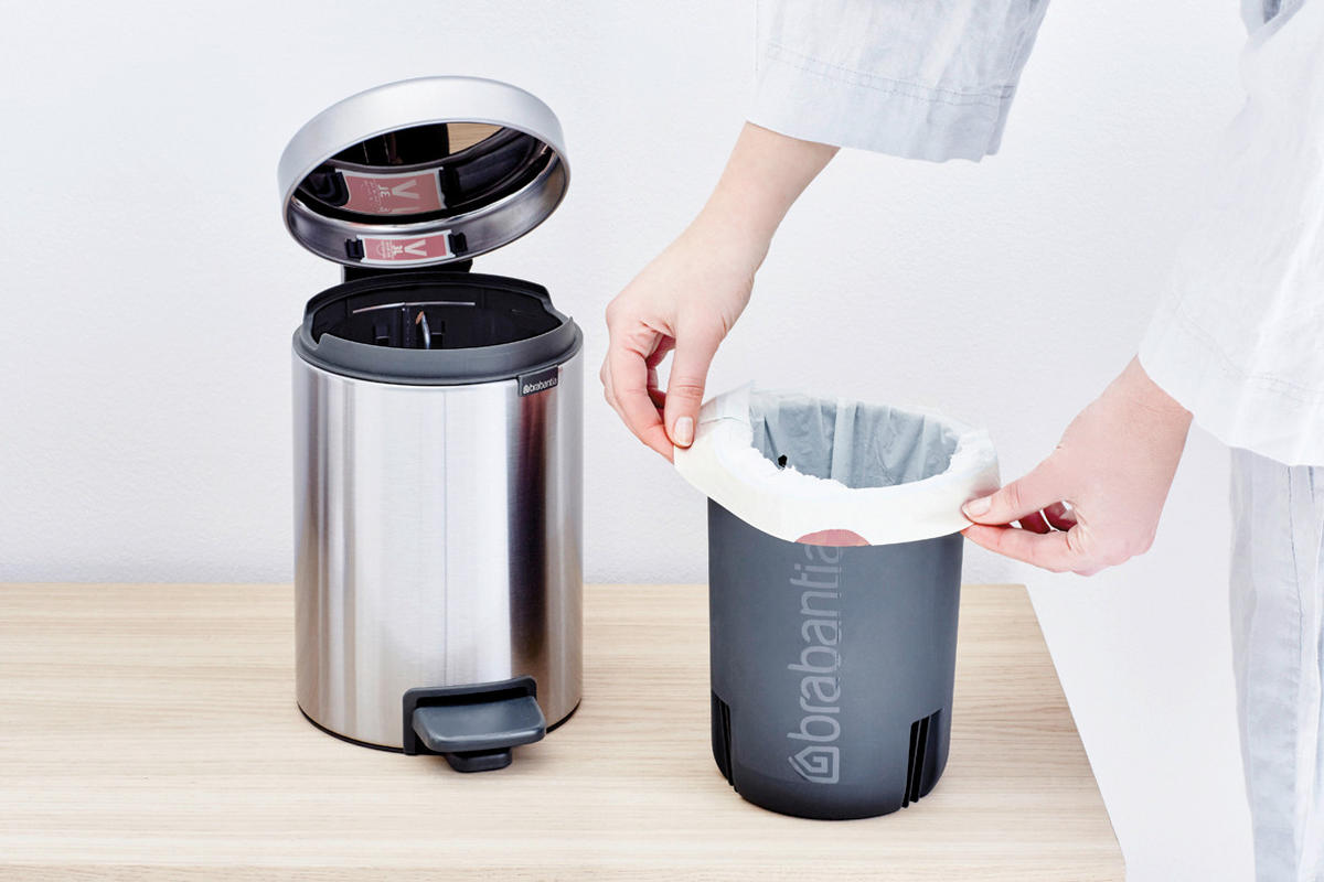 ABFALLEIMER NEW ICON 3 L  - Silberfarben, Design, Kunststoff/Metall (16,8/26,4/23,5cm) - Brabantia