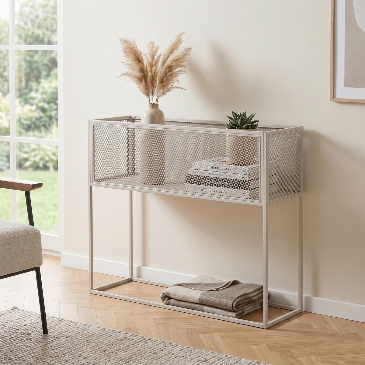 HYLLA i 110/80/30 cm beige  - beige, Design, metall (110/80/30cm) - Livetastic