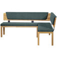 ECKBANK 208/171 cm Webstoff Türkis, Eichefarben Eiche vollmassiv   - Türkis/Eichefarben, KONVENTIONELL, Holz/Textil (208/171cm) - Linea Natura