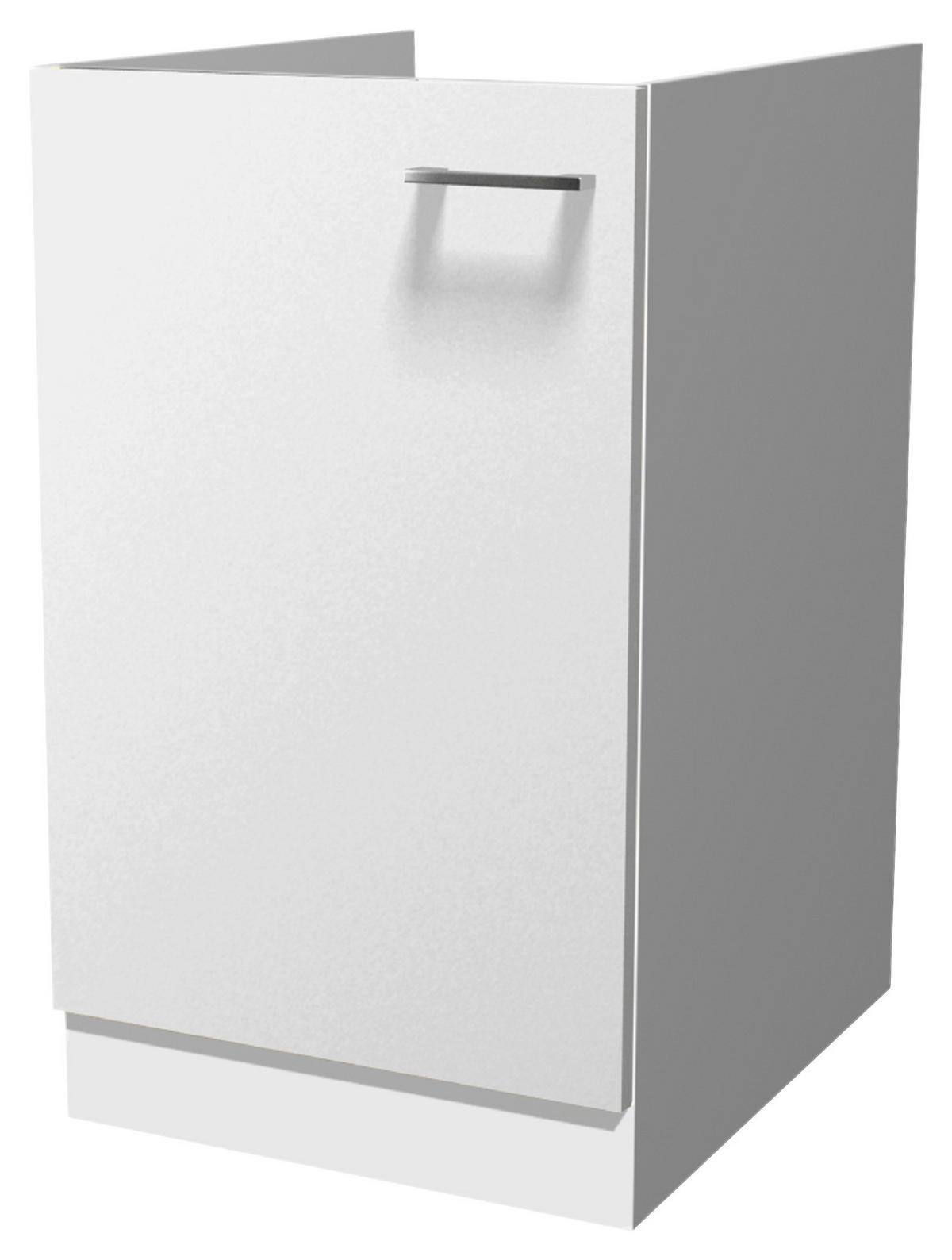 SPÜLENUNTERSCHRANK 50/82/57 cm  in Weiß  - Alufarben/Weiß, KONVENTIONELL, Holzwerkstoff/Kunststoff (50/82/57cm) - FlexWell