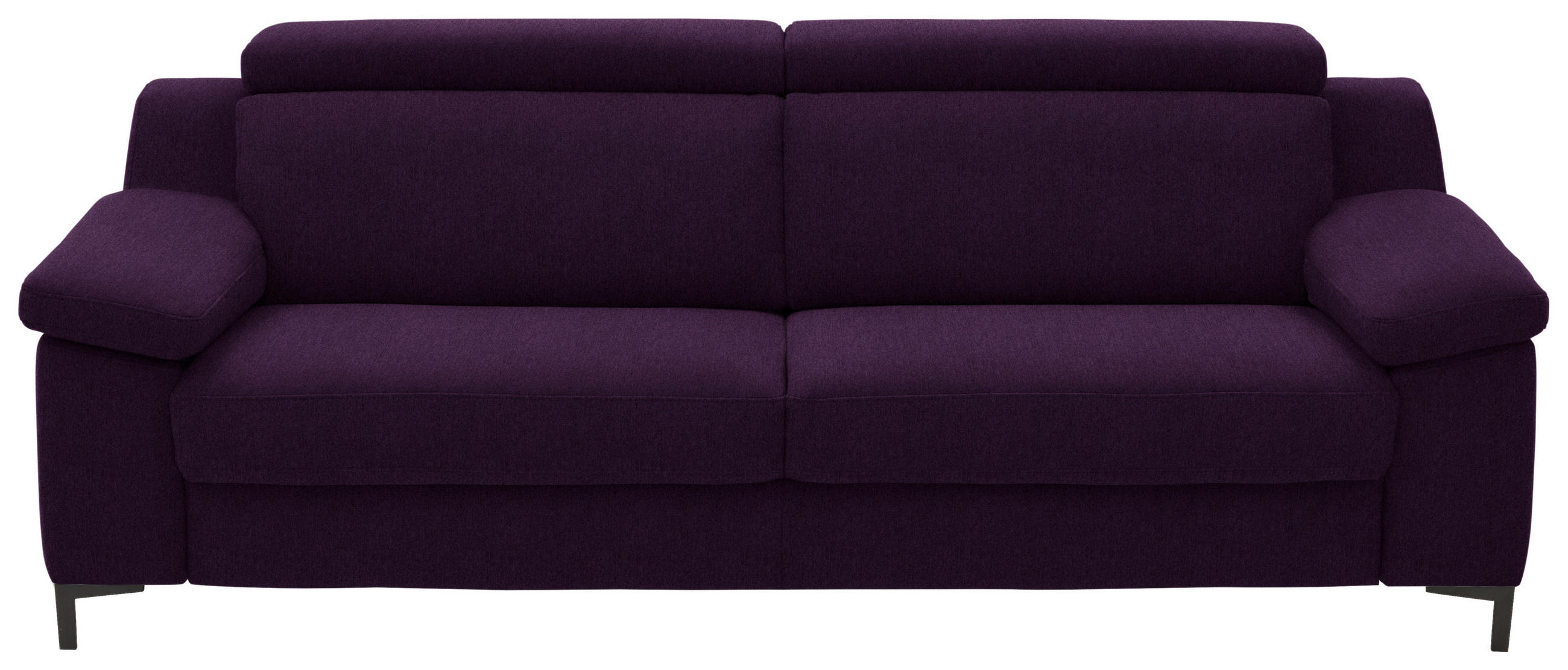 3-SITZER-SOFA in Chenille Violett  - Violett/Schwarz, Design, Textil/Metall (230/104/104cm) - Valdera