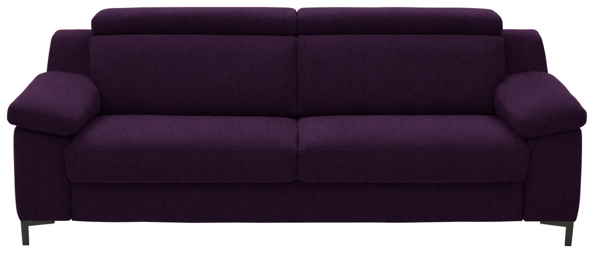 3-SITZER-SOFA in Chenille Violett  - Violett/Schwarz, Design, Textil/Metall (230/104/104cm) - Valdera