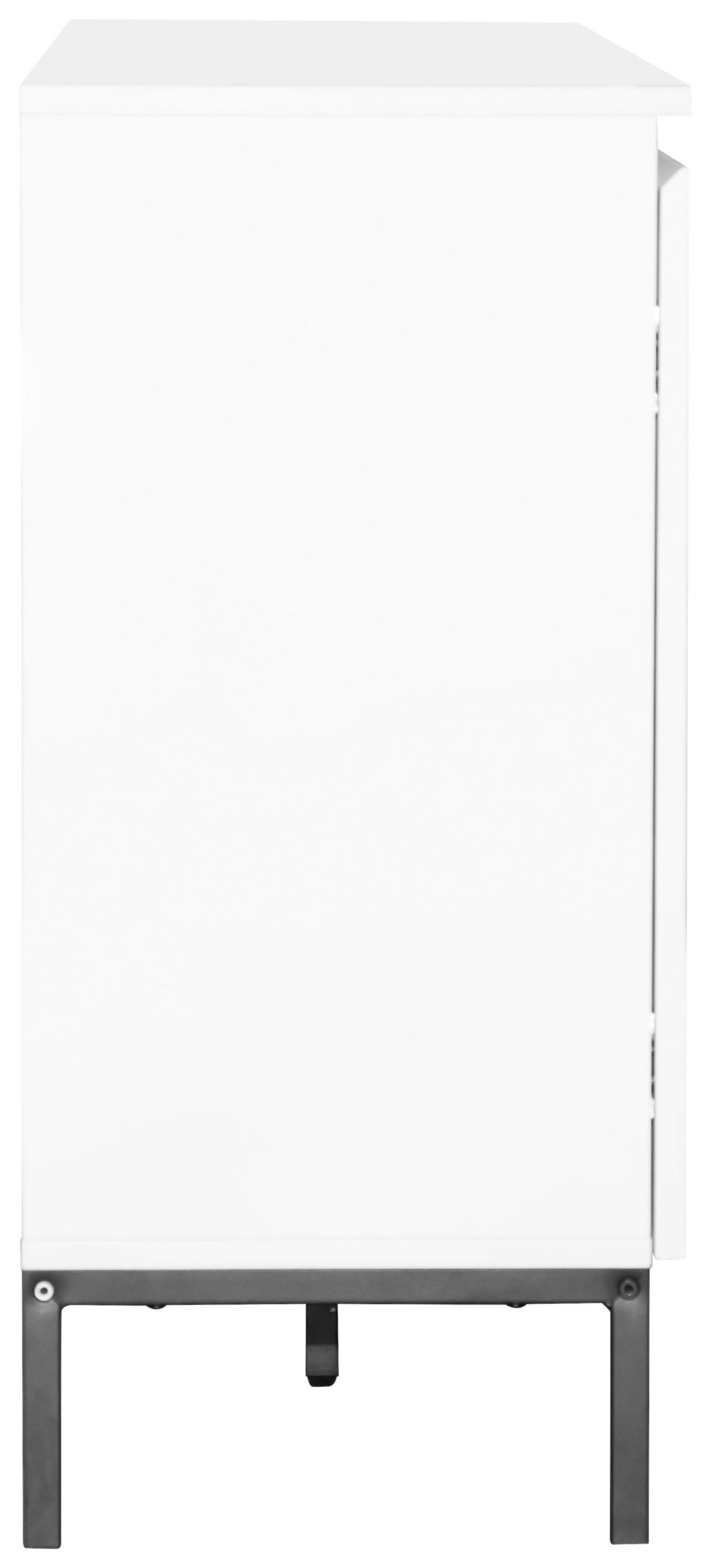 SIDEBOARD  in 150/77/35 cm  - Schwarz/Weiß, Design, Holzwerkstoff/Metall (150/77/35cm) - home24