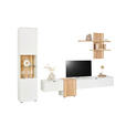 WOHNWAND  in Weiß, Eichefarben  310/203/42 cm  - Eichefarben/Anthrazit, Design, Glas/Holz (310/203/42cm) - Novel