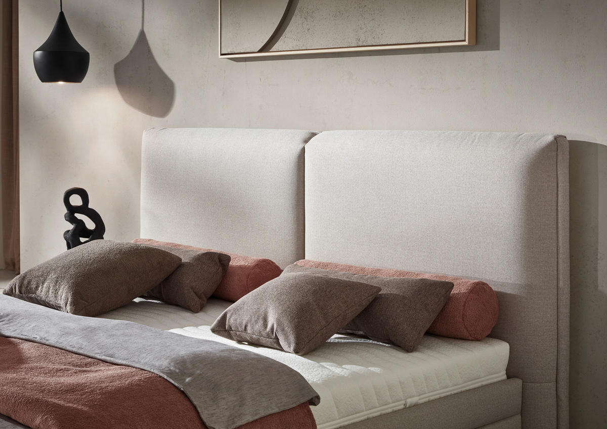 POLSTERBETT Matratze, Lattenrost, Bettkasten 180/200 cm  in Beige  - Beige/Weiß, KONVENTIONELL, Holz/Textil (180/200cm) - Dieter Knoll