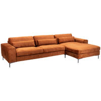 SOFFA i chenille kopparfärgad  - stålfärgad/kopparfärgad, Klassisk, metall/trä (360/80/190cm) - Welnova