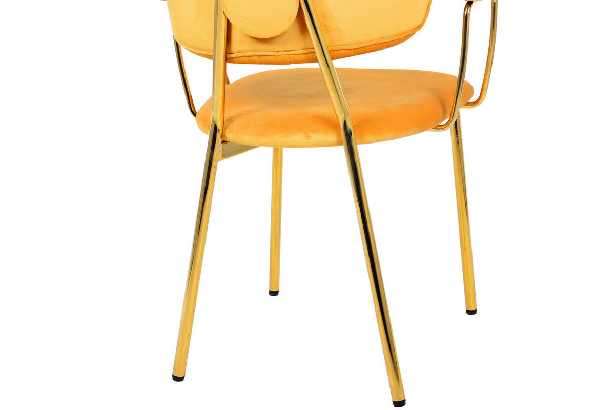 STUHL-SET 2 Stück  in Eisen  - Goldfarben/Orange, Design, Kunststoff/Metall (63/80/51cm) - Kayoom